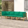 Image de Vert Vidaxl 4 pieces bambou salon de jardin modulable 69 x 55 x 65 4 personnes