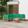 Image de Vert Vidaxl 5 personnes salon de jardin modulable 6 pieces 69 x 55 x 65 bambou
