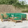 Image de vidaXL Salon de jardin 8 pcs avec coussins vert bambou 3155158