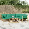 Image de Salon de jardin modulable Vidaxl 7 personnes vert bambou 69 x 55 x 65 cm 8 pieces