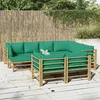 Image de Salon de jardin modulable Vidaxl bambou vert 4 pieces 9 personnes