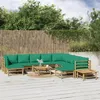 Image de Salon de jardin modulable Vidaxl bambou vert 7 pieces 10 personnes