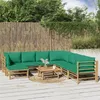 Image de Salon de jardin modulable Vidaxl 8 personnes 9 pieces vert 69 x 55 x 65 cm bambou