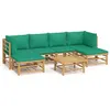 Image de Salon de jardin modulable Vidaxl vert 7 pieces bambou 69 x 55 x 65 cm 6 personnes
