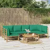 Image de Salon de jardin modulable Vidaxl bambou vert 5 pieces 6 personnes