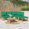 Image de Salon de jardin modulable Vidaxl bambou vert 5 personnes 69 x 55 x 65 cm 6 pieces