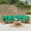 Image de Salon de jardin modulable Vidaxl bambou 6 pieces vert 69 x 55 x 65 5 personnes