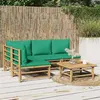 Image de Salon de jardin modulable Vidaxl bambou vert 4 pieces 4 personnes