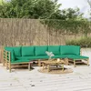 Image de Salon de jardin modulable Vidaxl bambou vert 5 pieces 7 personnes