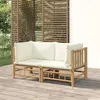Image de Salon de jardin modulable GENERIQUE beige bambou 2 pieces 69 x 69 x 65 cm 2 personnes