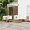 Image de Salon de jardin modulable Vidaxl bambou 5 personnes 6 pieces 69 x 55 x 65 cm beige