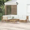 Image de Salon de jardin modulable Vidaxl 8 pieces 7 personnes bambou 69 x 55 x 65 cm beige