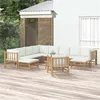 Image de Salon de jardin modulable Vidaxl bambou beige 7 pieces 1 personnes