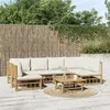 Image de 6 personnes Vidaxl bambou salon de jardin modulable 7 pieces 69 x 55 x 65 beige