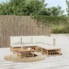 Image de Salon de jardin modulable Vidaxl beige bambou 6 pieces 69 x 55 x 65 cm 5 personnes