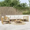 Image de Salon de jardin modulable Vidaxl bambou 6 personnes beige 69 x 55 x 65 cm 7 pieces