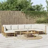 Image de Salon de jardin modulable Vidaxl bambou beige 8 pieces 69 x 55 x 65 cm 7 personnes