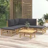Image de Bambou Vidaxl 6 pieces 5 personnes gris 69 x 55 x 65 salon de jardin modulable