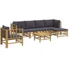 Image de Salon de jardin modulable Vidaxl 6 personnes gris bambou 69 x 55 x 65 7 pieces