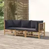 Image de Salon de jardin modulable Vidaxl bambou 3 personnes 3 pieces 69 x 55 x 65 cm gris