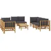 Image de Salon de jardin modulable VIDAXL bambou 8 personnes 9 pieces