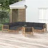 Image de Salon de jardin modulable Vidaxl bambou gris 7 pieces 1 personnes