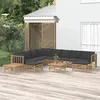 Image de Salon de jardin modulable Vidaxl 12 pieces gris 10 personnes 69 x 55 x 65 cm bambou