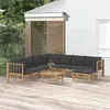 Image de Salon de jardin modulable Vidaxl gris 9 pieces 8 personnes 69 x 55 x 65 cm bambou
