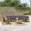Image de Salon de jardin modulable Vidaxl gris 7 pieces bambou 69 x 55 x 65 cm 6 personnes