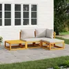 Image de Salon de jardin modulable Vidaxl gris bois massif 3 personnes 68 x 68 x 65 cm 4 pieces
