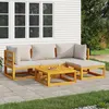 Image de Salon de jardin modulable Vidaxl bois massif gris 5 pieces 70.5 x 68 x 65 4 personnes
