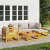 Image de Salon de jardin modulable VIDAXL Bois massif gris 6 pieces x 70.5 x 65 5 personnes