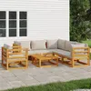 Image de Salon de jardin modulable Vidaxl bois massif gris 7 pieces x 70.5 x 65 6 personnes