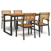 Image de vidaXL 5-delige Tuinset massief acaciahout en metaal3155406