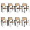 Image de Lot de 8 chaise vidaxl H. 87 cm empilable non pliable exterieur en acacia marron