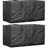 Image de vidaXL Opbergtassen tuinkussens 2 st 150x75x75 cm polyetheen zwart3155397