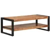 Image de vidaXL Table Basse, Table d'Appoint à 2 Niveaux, Bout de Canapé avec Rangement, Meuble de Salon Salle de Séjour, Bois Massif d'Acacia