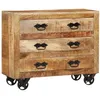 Image de Buffet avec 3 tiroirs 80x30x65 cm bois de manguier brut massif