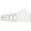 Image de vidaXL Prieel met dak 11,15x4,08x3,22 m polyetheen wit3155489