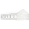 Image de vidaXL Prieel met dak 13,38x4,08x3,22 m polyetheen wit3155490