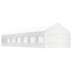 Image de vidaXL Prieel met dak 15,61x4,08x3,22 m polyetheen wit3155491