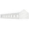 Image de vidaXL Prieel met dak 17,84x4,08x3,22 m polyetheen wit3155492