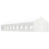 Image de vidaXL Prieel met dak 20,07x4,08x3,22 m polyetheen wit3155493