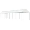 Image de vidaXL Prieel met dak 15,61x2,28x2,69 m polyetheen wit3155507