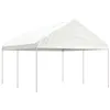 Image de vidaXL Prieel met dak 4,46x4,08x3,22 m polyetheen wit3155510