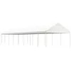 Image de vidaXL Prieel met dak 17,84x4,08x3,22 m polyetheen wit3155516