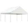Image de vidaXL Prieel met dak 4,46x5,88x3,75 m polyetheen wit3155518