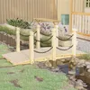 Image de Pont de jardin en bois massif épicéa avec garde-corps en chaîne - VIDAXL - 363357