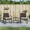 Image de vidaXL 3-delige Tuinset met kussens polypropeen rattan bruin360207