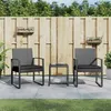 Image de vidaXL 3-delige Tuinset met kussens polypropeen rattan donkergrijs360208